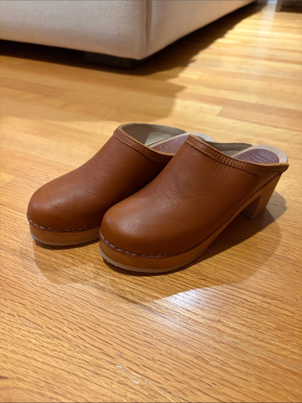 Maguba Women's Brown Leather Clog Heels Size 37/7